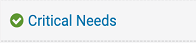 App critical needs menu
